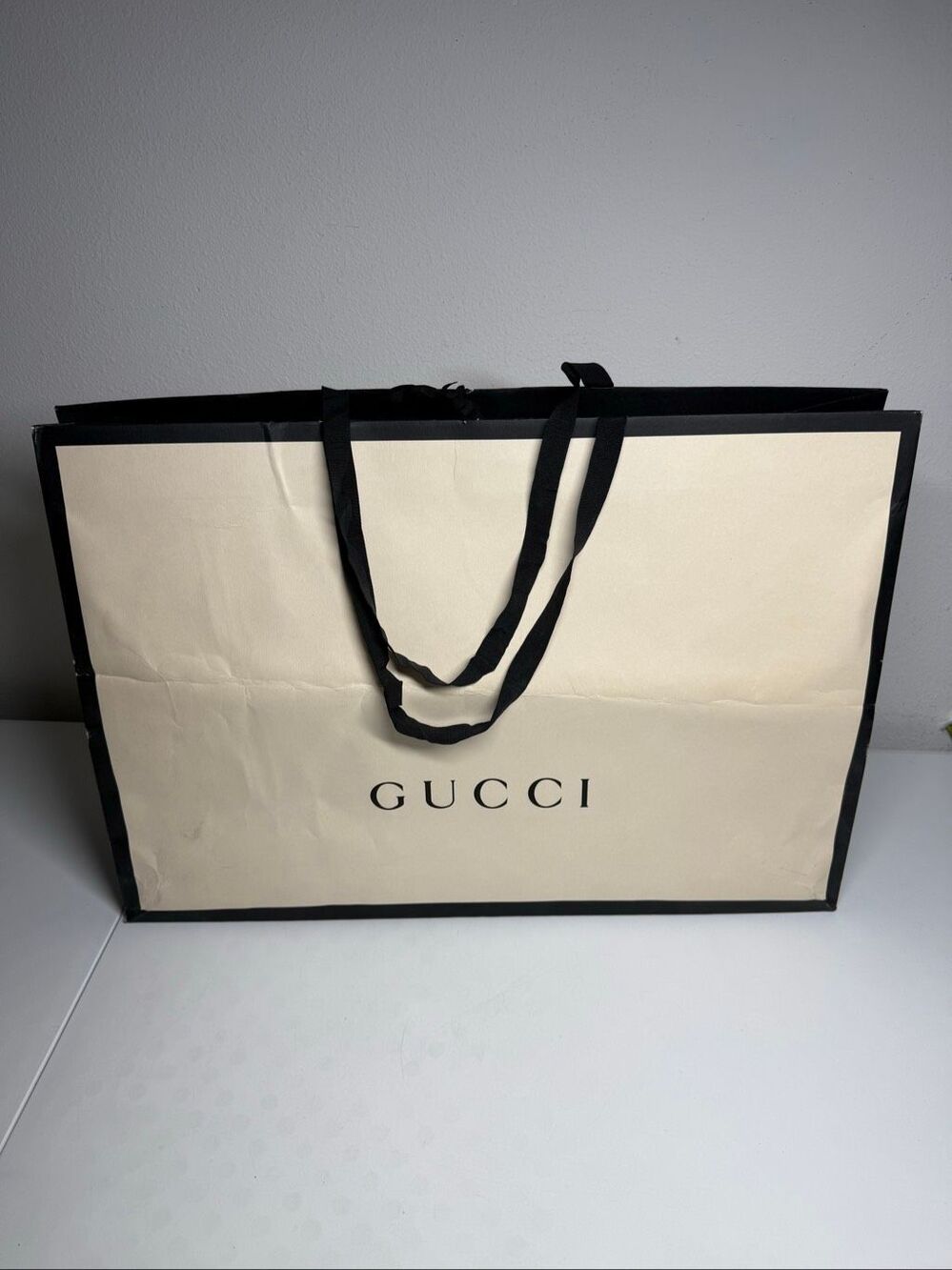 Gucci Large White Shopping Bag Luxury Designer Gift Packaging 25″ × 17″